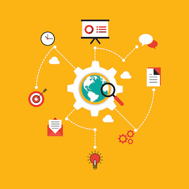 Business searching data infographic flat design vector illustration