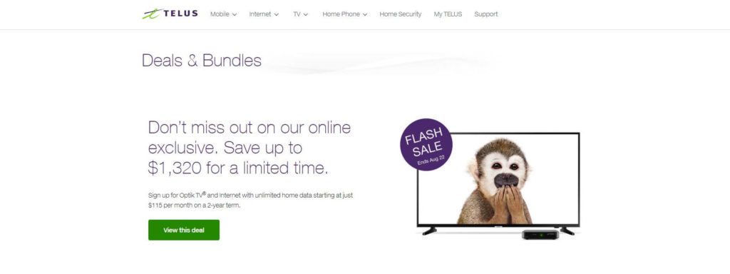 Telus landing page