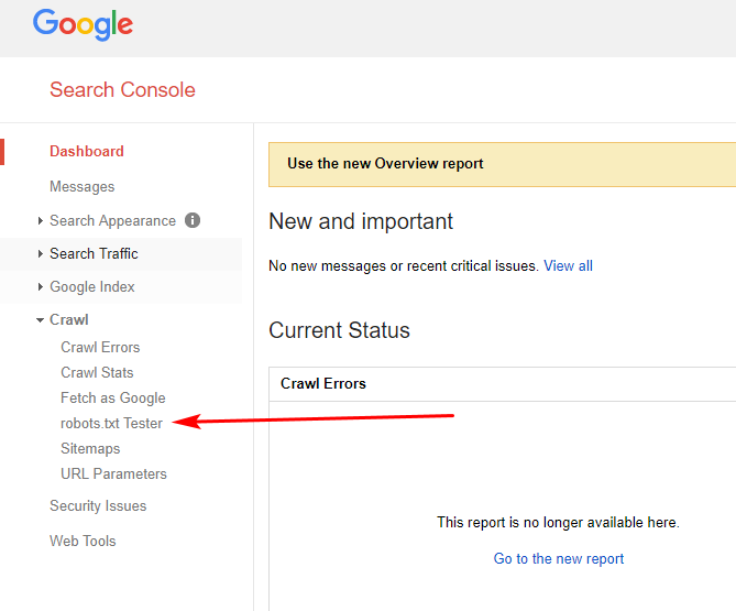 Screenshot of robots.txt Tester