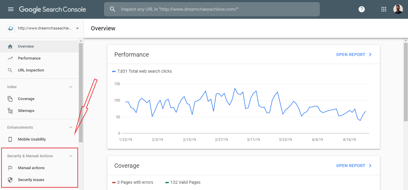 Preview of the performance report screen