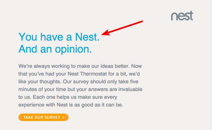 example of how how nest uses the "What’s in it for me?" aspect