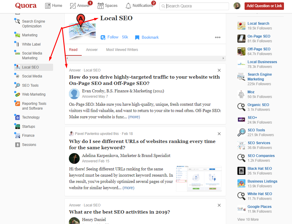 Example of using Quora to find competitors' FAQs