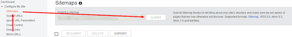Bing Webmaster Tools Submit Sitemap
