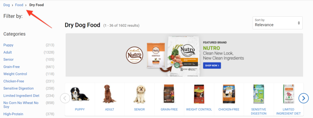 Tips to audit and improve your ecommerce site's SEO - Use breadcrumbs to improve site navigation and improve CTR