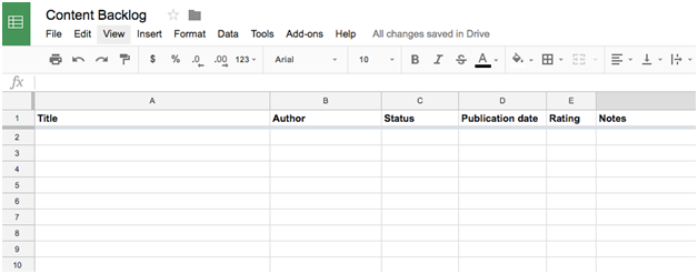 Editorial calendar - Template