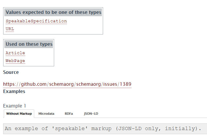 Documentation for schema.org