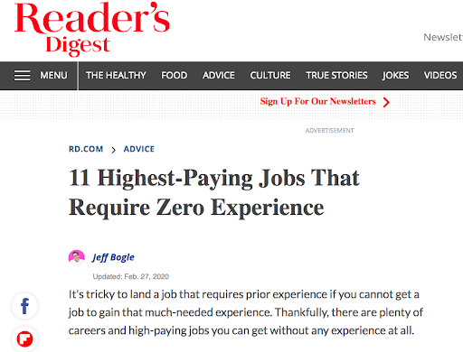 Emotional content for job searchers