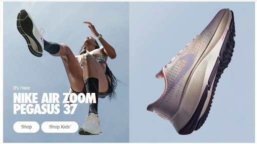 Landing page Nike example