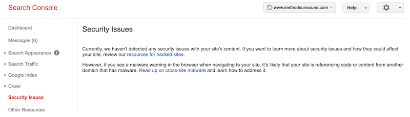 Search Console Security Issues