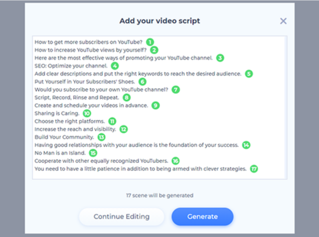 Text to video - Transcript